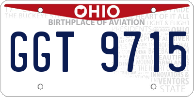 OH license plate GGT9715