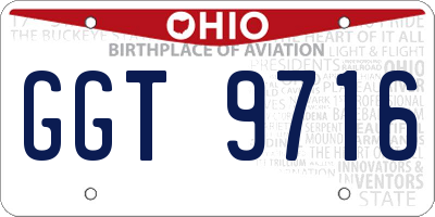 OH license plate GGT9716