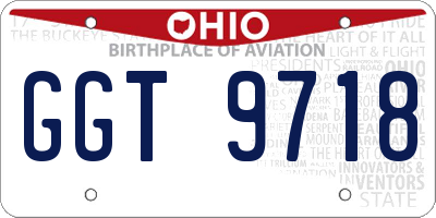 OH license plate GGT9718