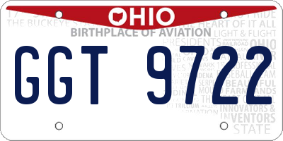 OH license plate GGT9722