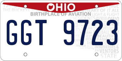 OH license plate GGT9723