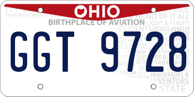 OH license plate GGT9728