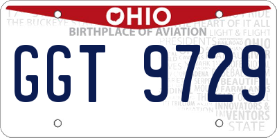 OH license plate GGT9729