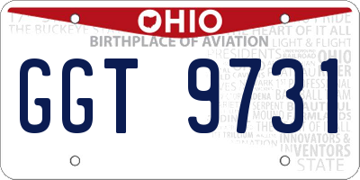 OH license plate GGT9731