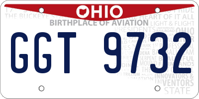 OH license plate GGT9732