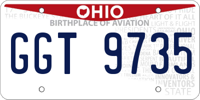 OH license plate GGT9735