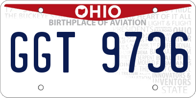 OH license plate GGT9736