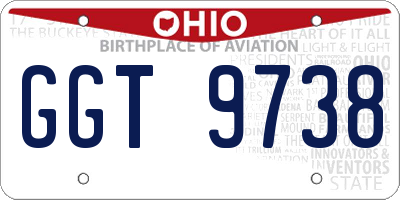 OH license plate GGT9738