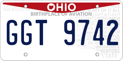 OH license plate GGT9742