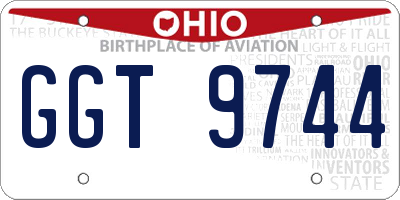 OH license plate GGT9744