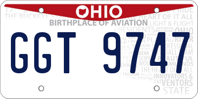 OH license plate GGT9747