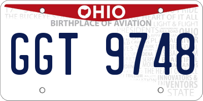 OH license plate GGT9748