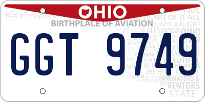 OH license plate GGT9749