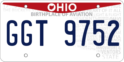 OH license plate GGT9752