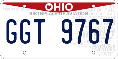 OH license plate GGT9767