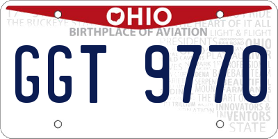 OH license plate GGT9770