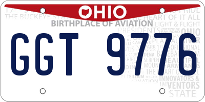 OH license plate GGT9776