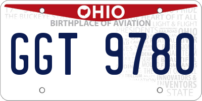 OH license plate GGT9780