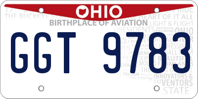 OH license plate GGT9783