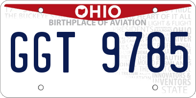 OH license plate GGT9785