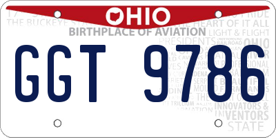OH license plate GGT9786