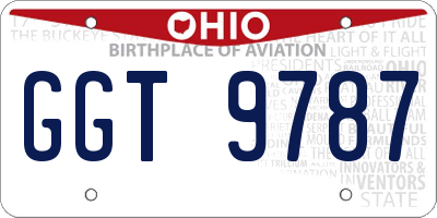 OH license plate GGT9787