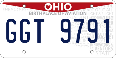 OH license plate GGT9791