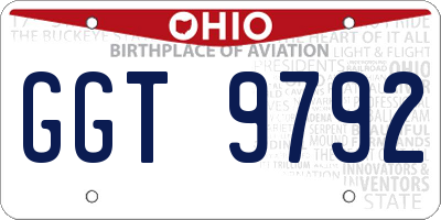 OH license plate GGT9792