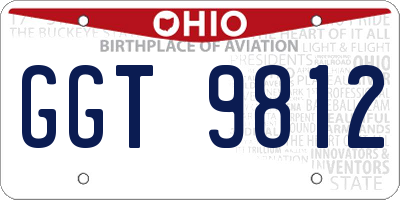 OH license plate GGT9812