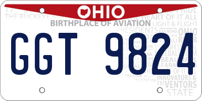 OH license plate GGT9824