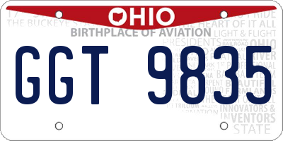OH license plate GGT9835