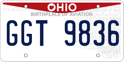 OH license plate GGT9836