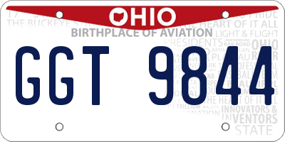 OH license plate GGT9844