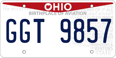 OH license plate GGT9857
