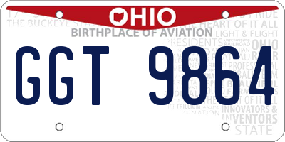 OH license plate GGT9864