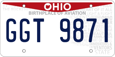 OH license plate GGT9871