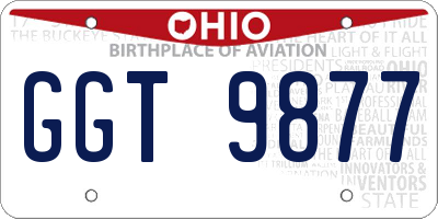 OH license plate GGT9877