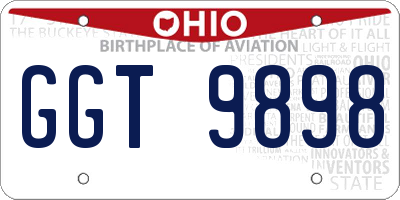 OH license plate GGT9898