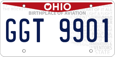 OH license plate GGT9901