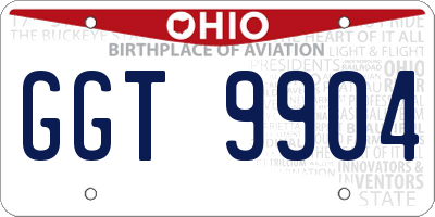 OH license plate GGT9904
