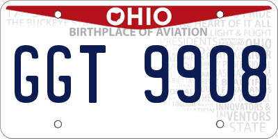 OH license plate GGT9908
