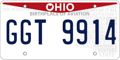 OH license plate GGT9914