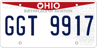 OH license plate GGT9917