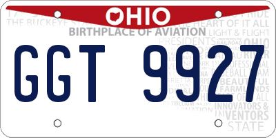 OH license plate GGT9927