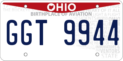 OH license plate GGT9944
