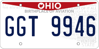 OH license plate GGT9946