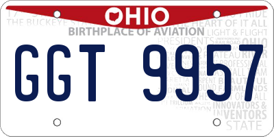 OH license plate GGT9957
