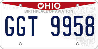 OH license plate GGT9958