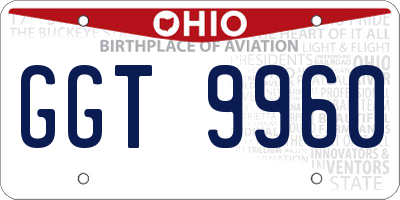 OH license plate GGT9960