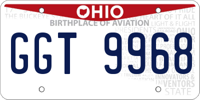 OH license plate GGT9968
